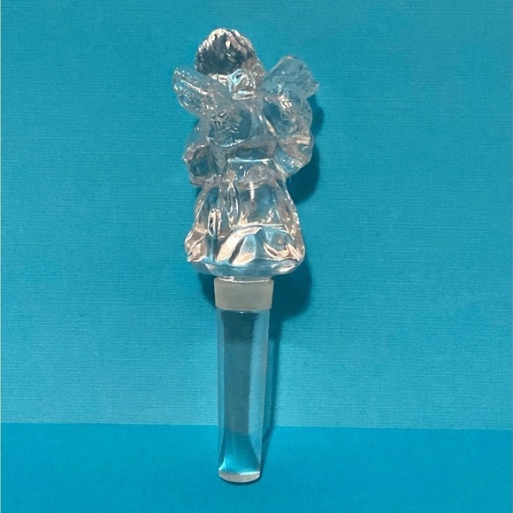 New Mikasa Christmas Angel Austrian Lead Crystal Glass Wine Cider Bottle Stopper - Picture 3 of 6